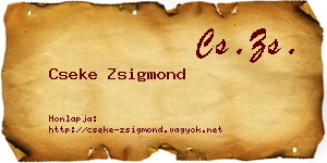 Cseke Zsigmond névjegykártya